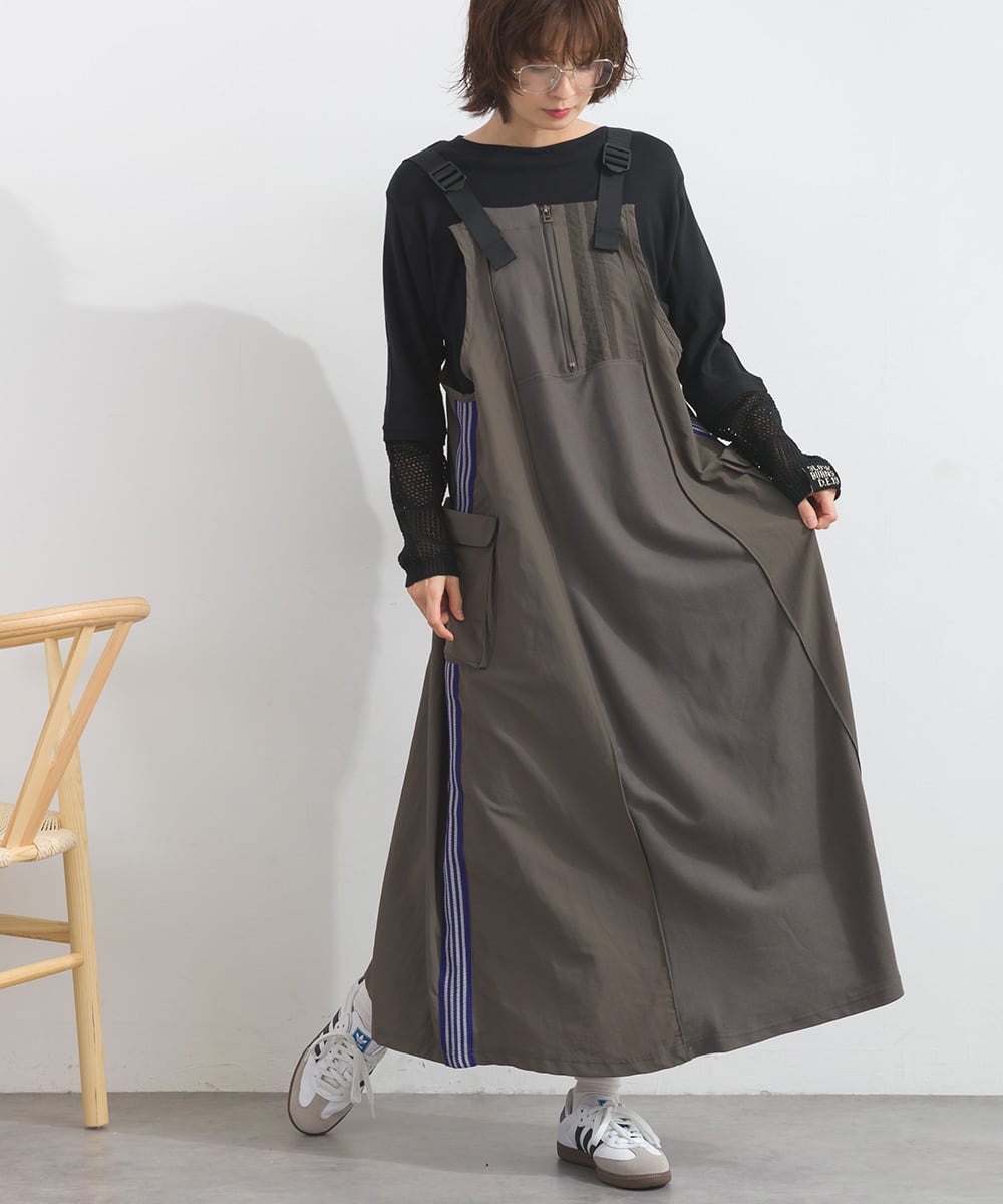 シルケットツイルトラックジャンパースカート K52076 【restock