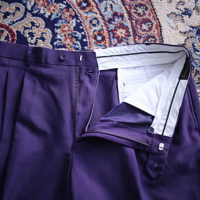 3-tuck tapered silhouette violet wide pants