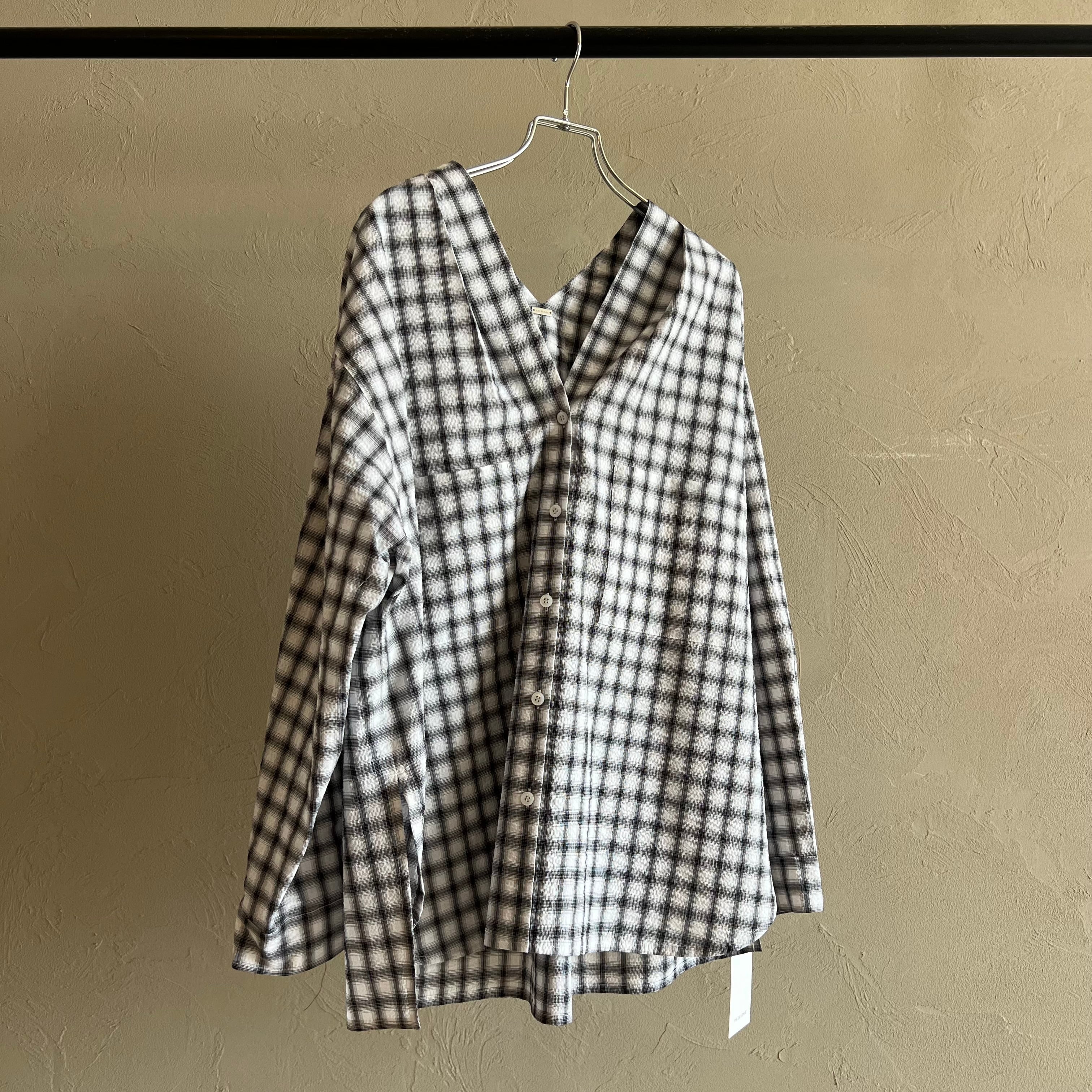 PASSIONE 】ノーカラーチェックシャツ | valance 福井｜レディース