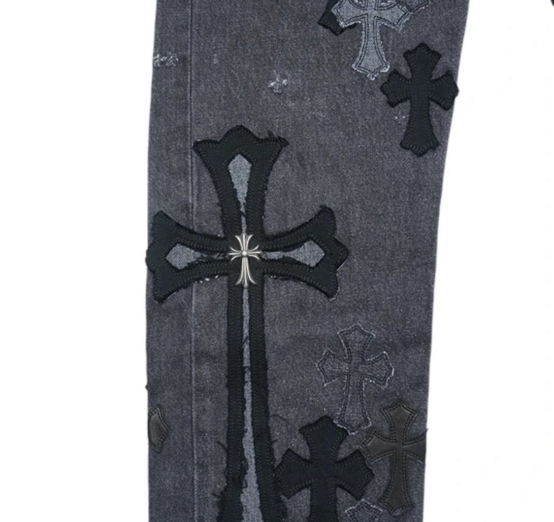 クロムハーツ　ジーン CHROME HEARTS クロムハーツ U VNTG JEAN RED TAB クロスパッチ付き