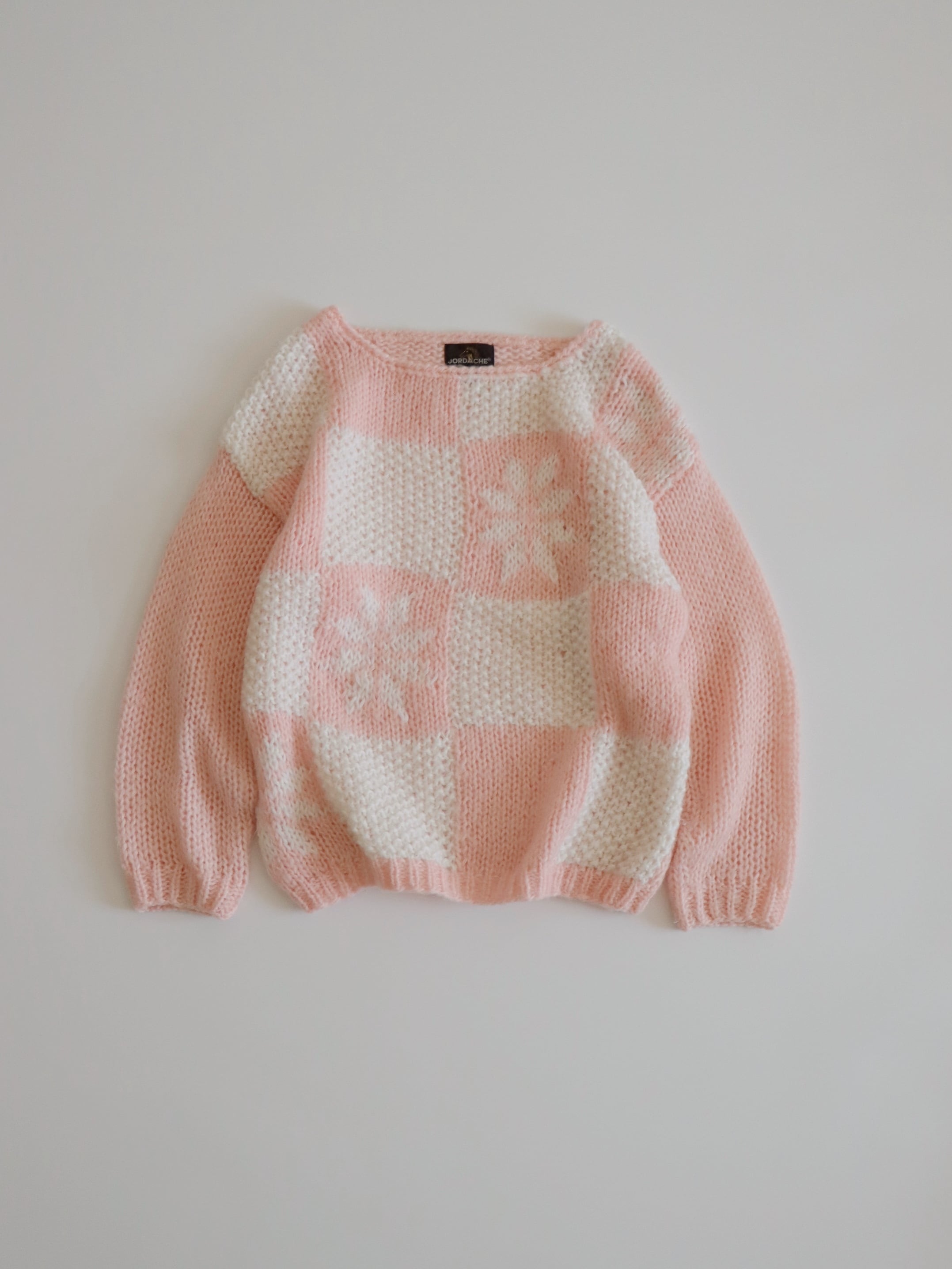 ●patchwork style chunky knitted sweater