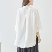 TRUBE ファッションガールイラストスキッパーカラートップス【L~LL】ホワイト