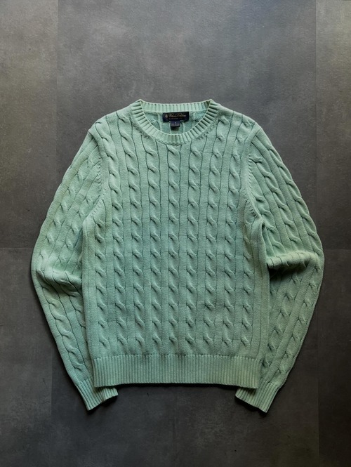 Brooks Brothers ブルックスブラザーズ コットン ケーブルニット S 緑