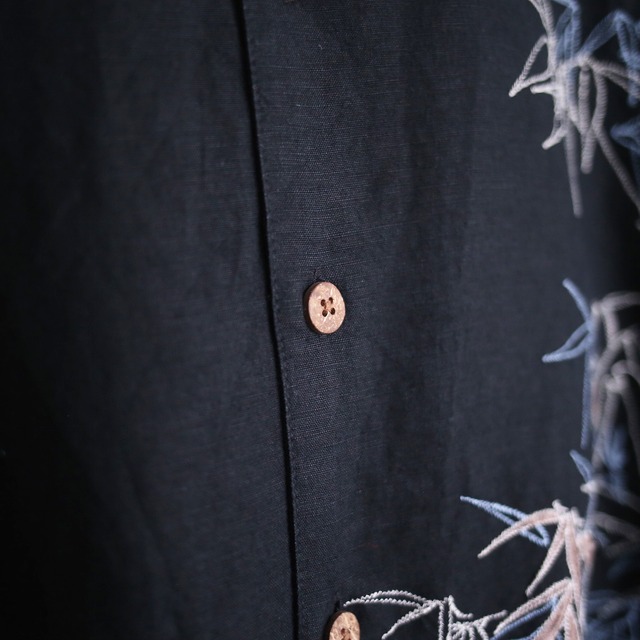 ”刺繍×竹" 和 motif blue embroidery super big h/s shirt