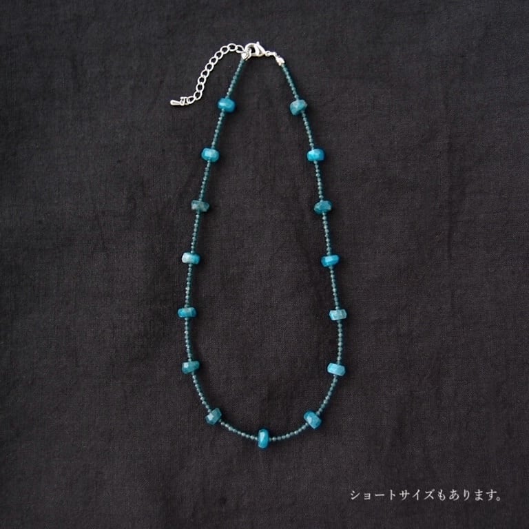 Blue Green Jade × Apatite Necklace／ブルーグリーンジェード