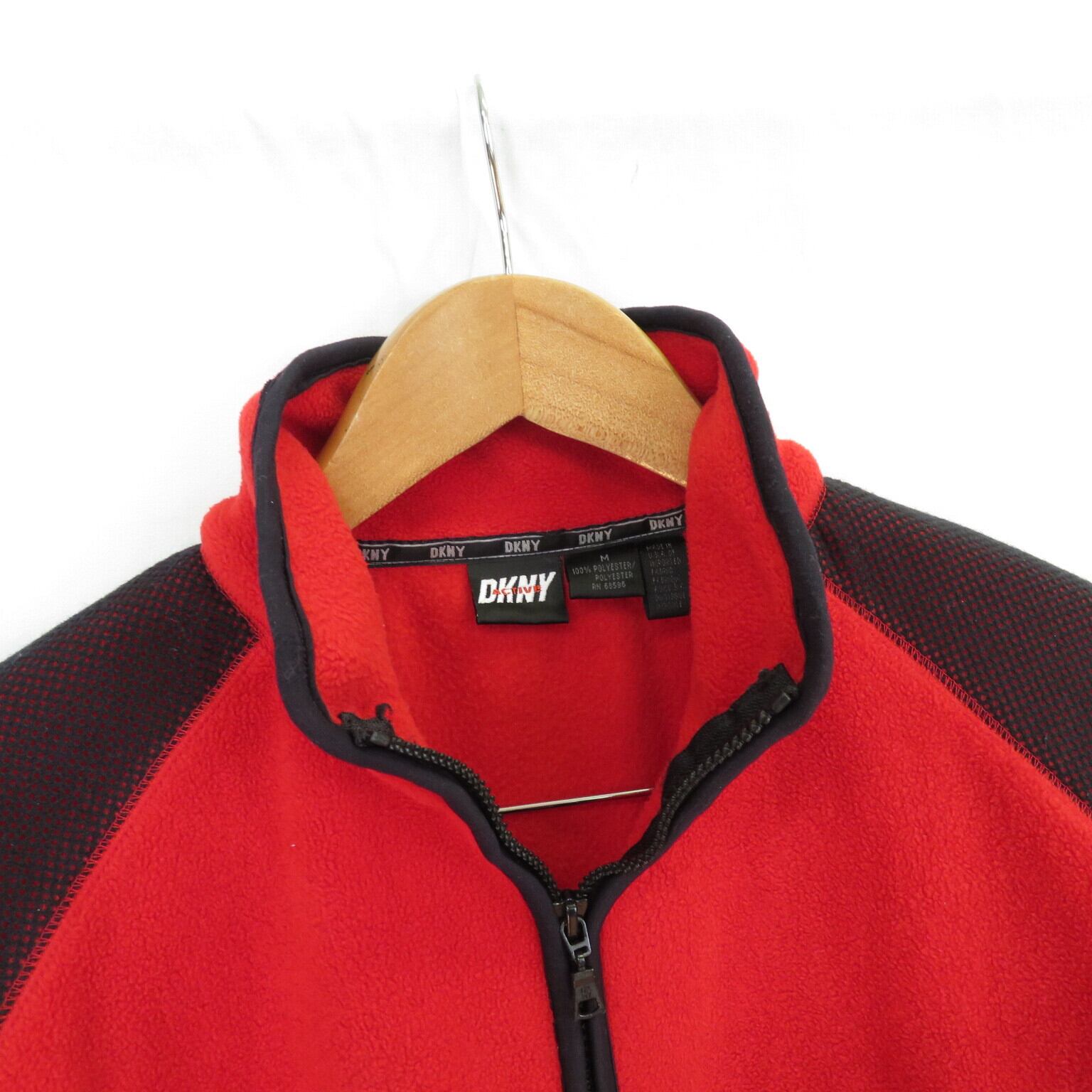 90s USA製 古着 DKNY メッシュパッチ フリース ジャケット sizeM 