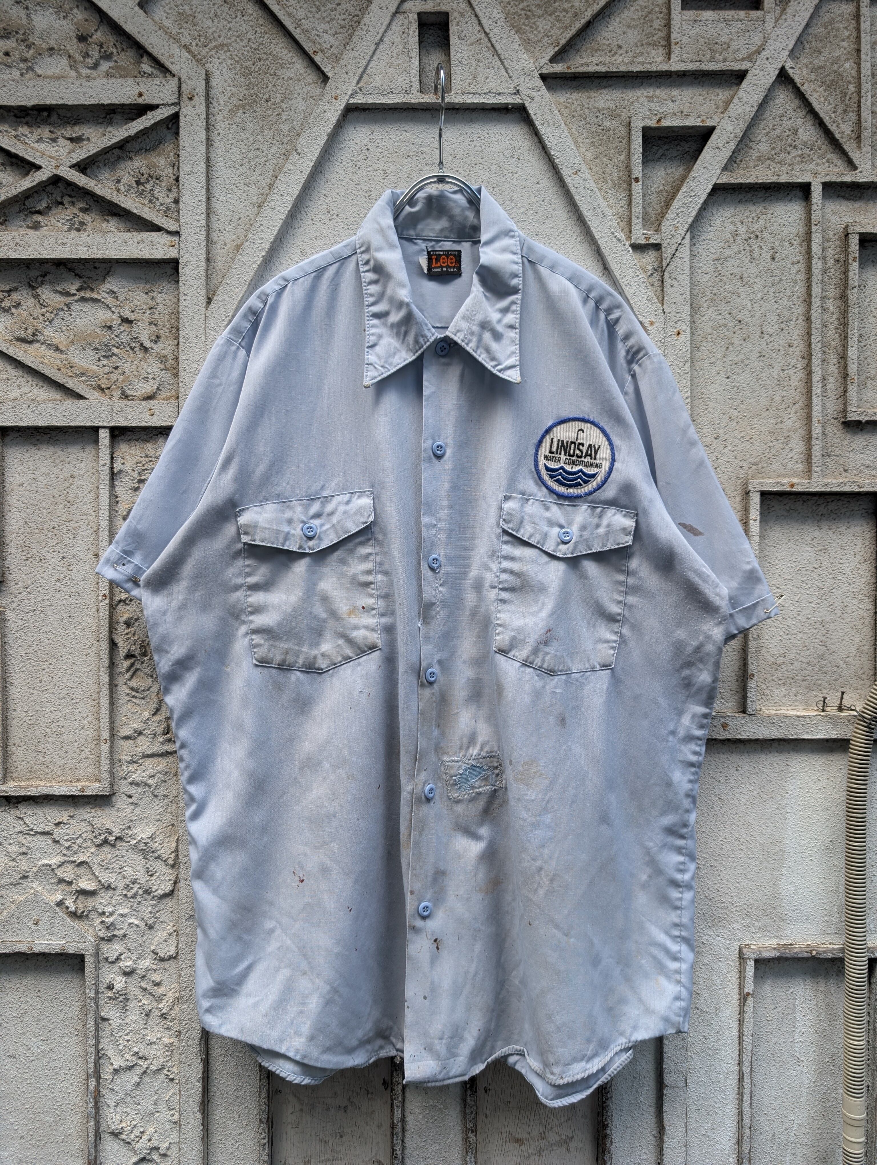 "LEE" S/S vintage work shirt / made in USA