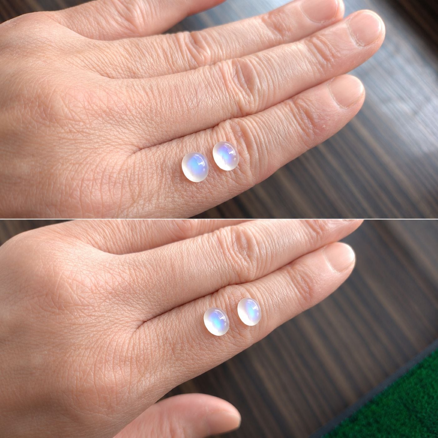 ムーンストーン ルース AAA 2個セット 8×6mm｜6月誕生石 天然石
