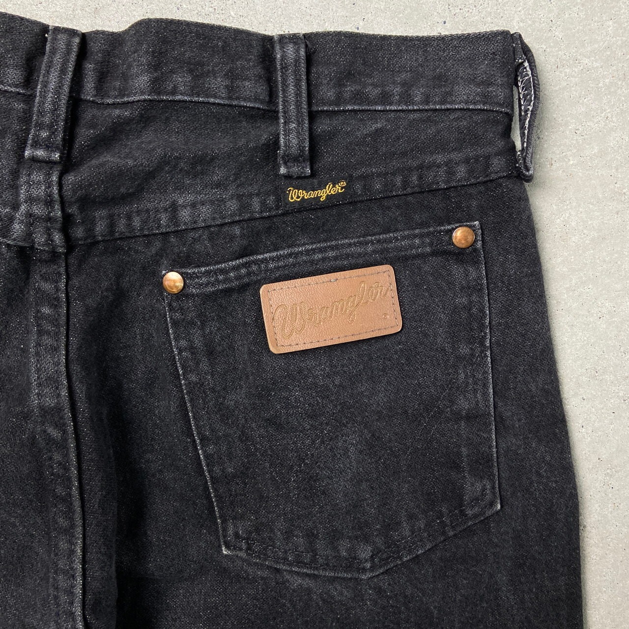 80~90年代 USA製 Wrangler ラングラー ストレート 先染め ブラック 