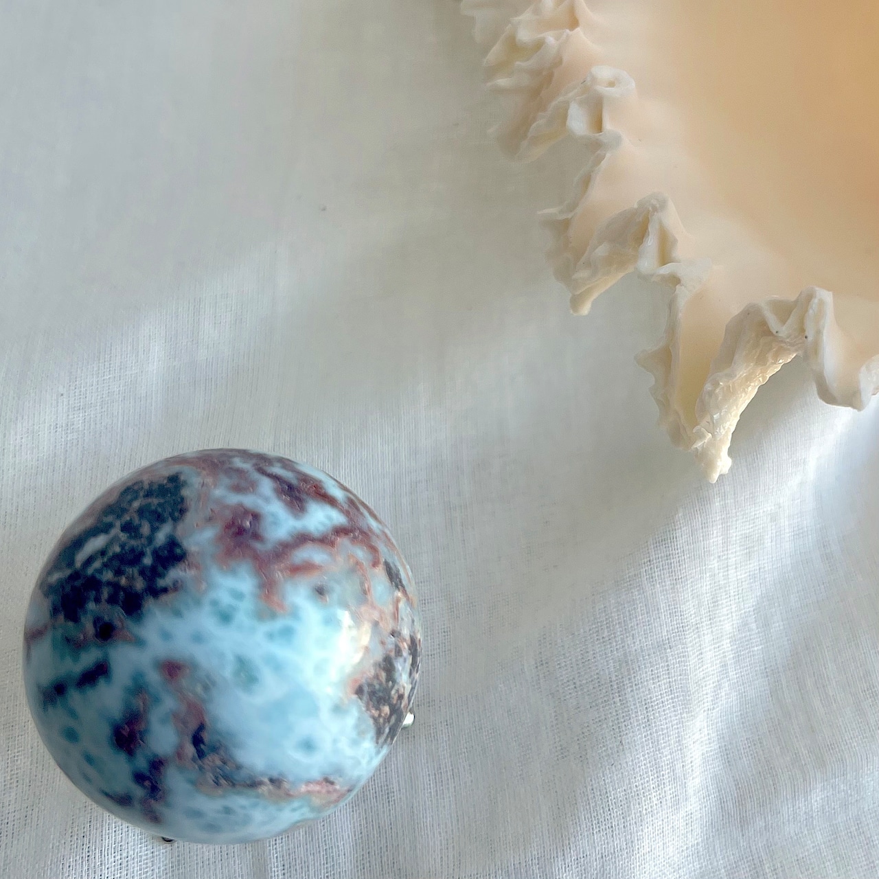 チョコレートラリマー*スフィア*250805-01*天然石*置き物*インテリアストーン