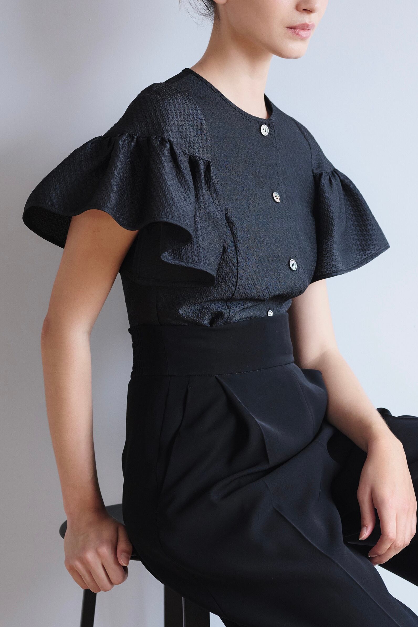 AMICA COUTURE FLEAR SLEEVES TOP ブラック フリー COUTURE FLEAR SLEEVES TOP WHITE【残りわずか】 | AMICA・kids