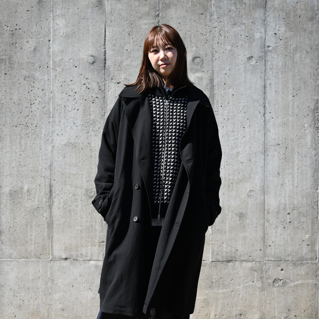 YASHIKI / GANKO別注 Shinsetsu Drivers Knit レディース着用コーディネート