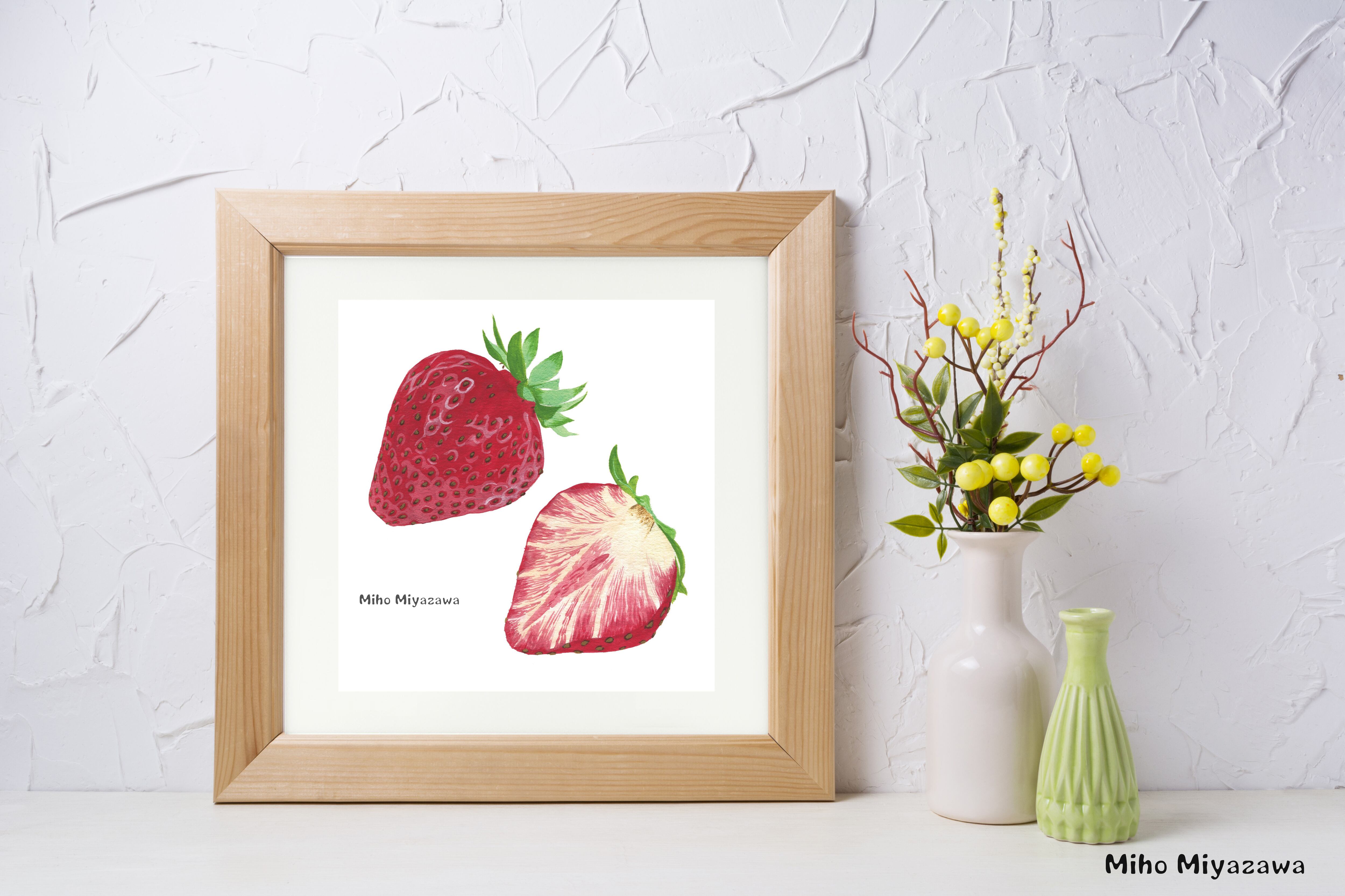 オリジナルイラスト原画：いちご | 宮澤美穂 アートワークショップ