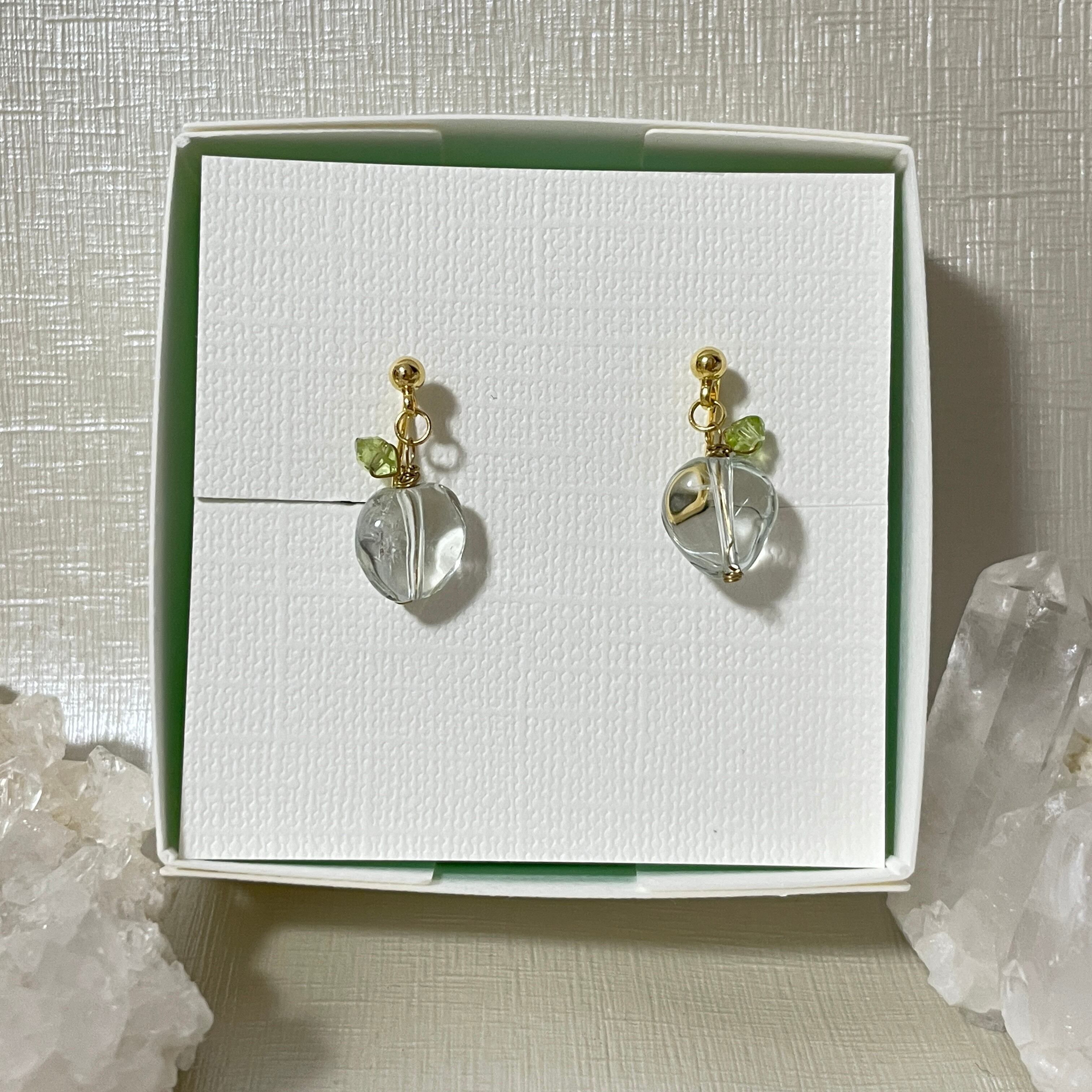 数量限定 】97 juicyｼﾘｰｽﾞ 青リンゴ ／イヤリング ピアス グリーン