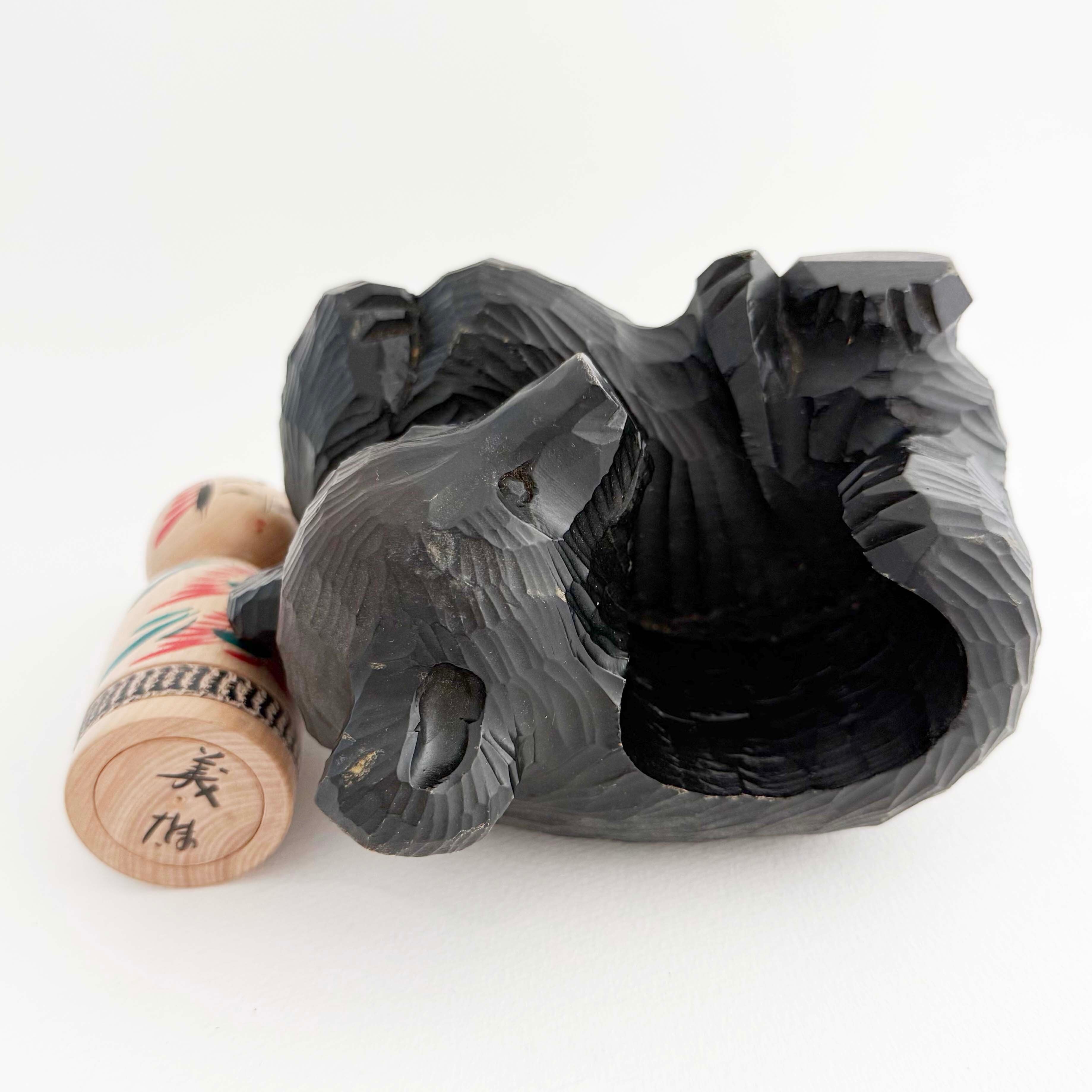 こけし抱っこ熊（こけし / 遠刈田系・小笠原義雄工人）