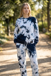 【セットアップ可】藍染めタイダイトレーナー 水たまり