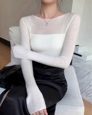 スリムフィットベーシックニット 4color A0532