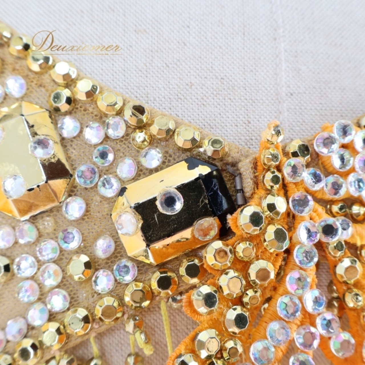 社交ダンス 衣装 スタンダードドレス ワンピース スタンダード フロート レース デモ 競技 ダンス パーティ 発表会 黄色 オレンジ 落ち感 明るい オレンジ系 イエロー系 フリンジ 豪華 軽量 シフォン おしゃれ 可愛い ふんわり カラフル ダンスウェア フェスティバル パフォーマンス