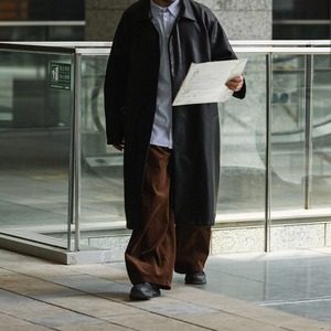 フェイクレザーシンプルロングコート　987