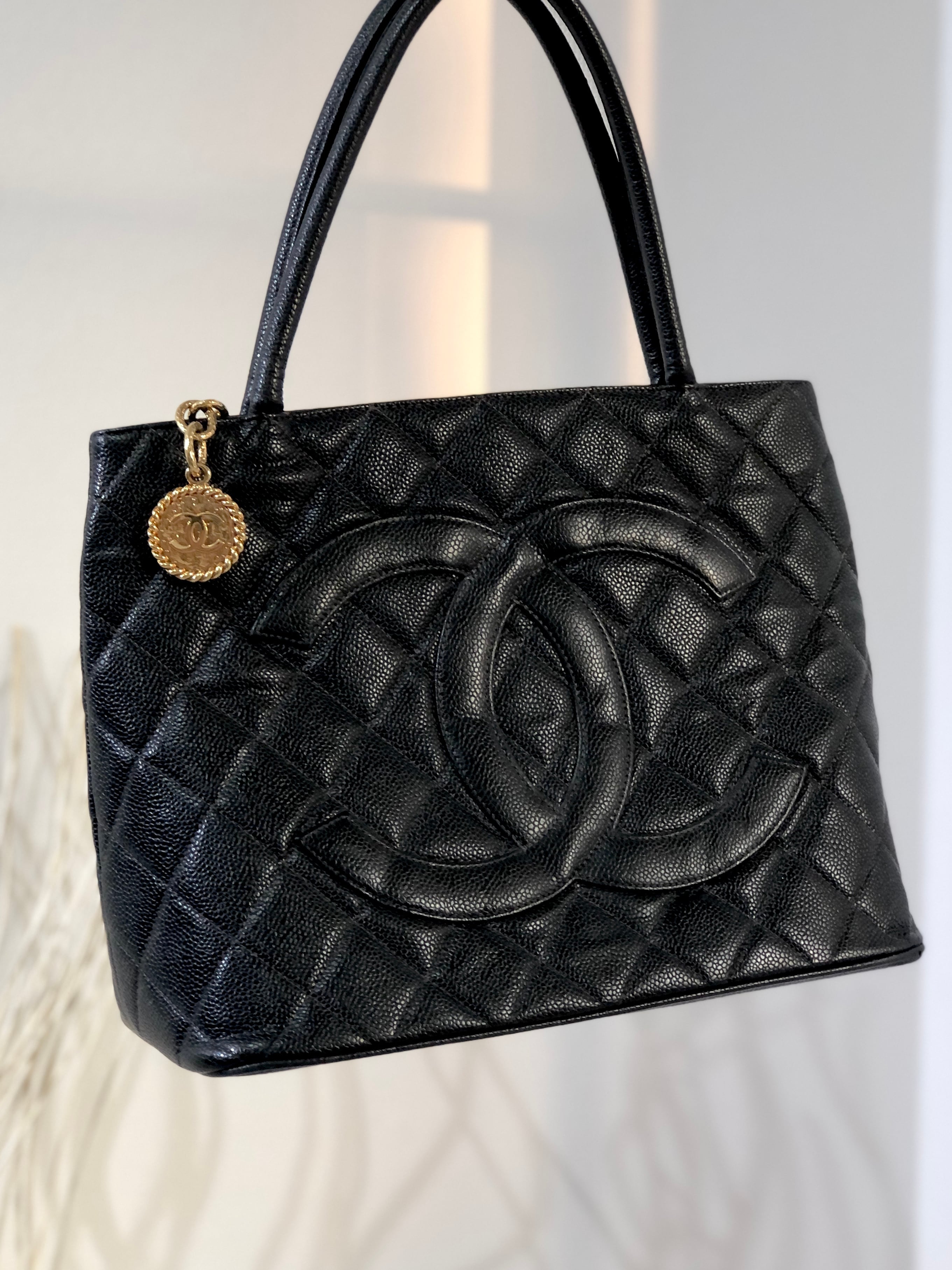 奥行き7cmシャネル　トートバッグ　Chanel vintage ヴィンテージ　ベージュ