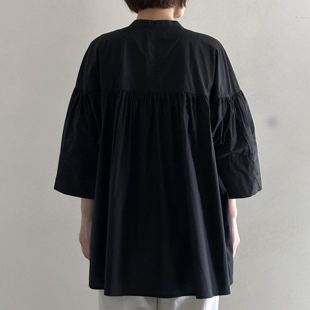 タイプライターAラインギャザー7分袖プルオーバーシャツ　TANG