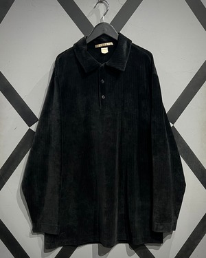 【X VINTAGE】 “PERRY ELLIS” Vintage Loose Velour Polo Shirt