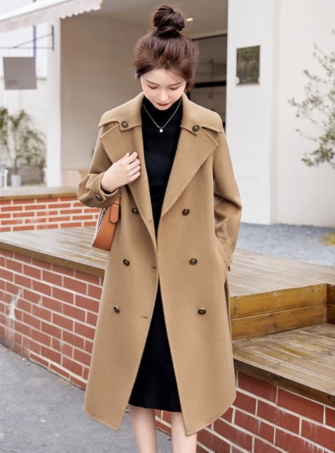 香港スタイル人気のハイエンドカシミヤコートトレンディ2023年初冬