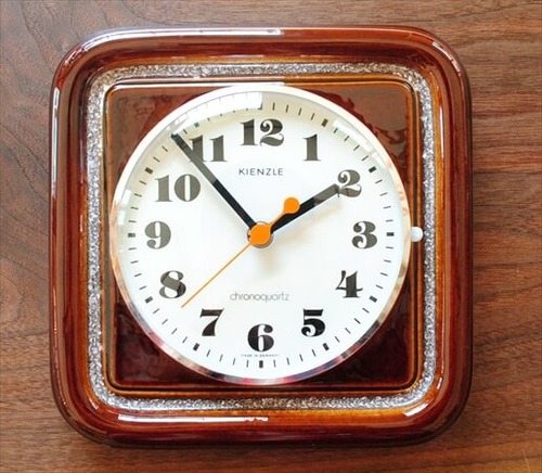 ドイツ製 KIENZLE 陶器フレーム 壁時計 キンツレー ヴィンテージ 壁掛け時計 アンティーク ig1045
