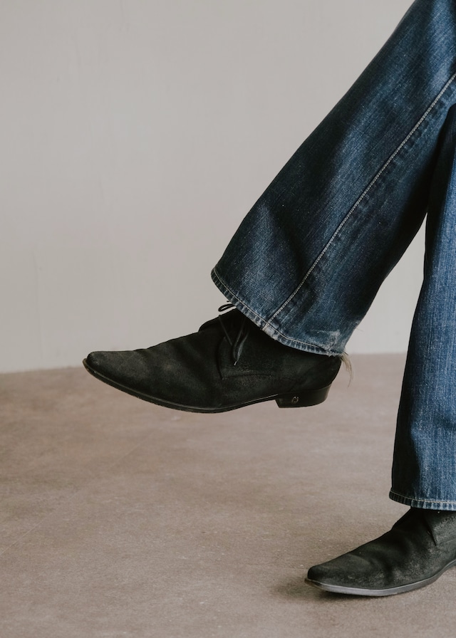 00's DOLCE & GABBANA pointed toe suede leather shoes