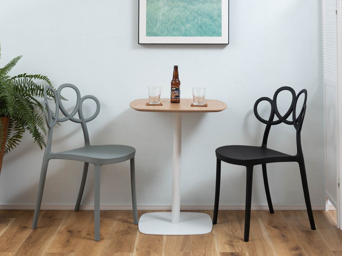 曲線デザイン 椅子 チェア（グレー） | カフェテーブル&チェア専門店