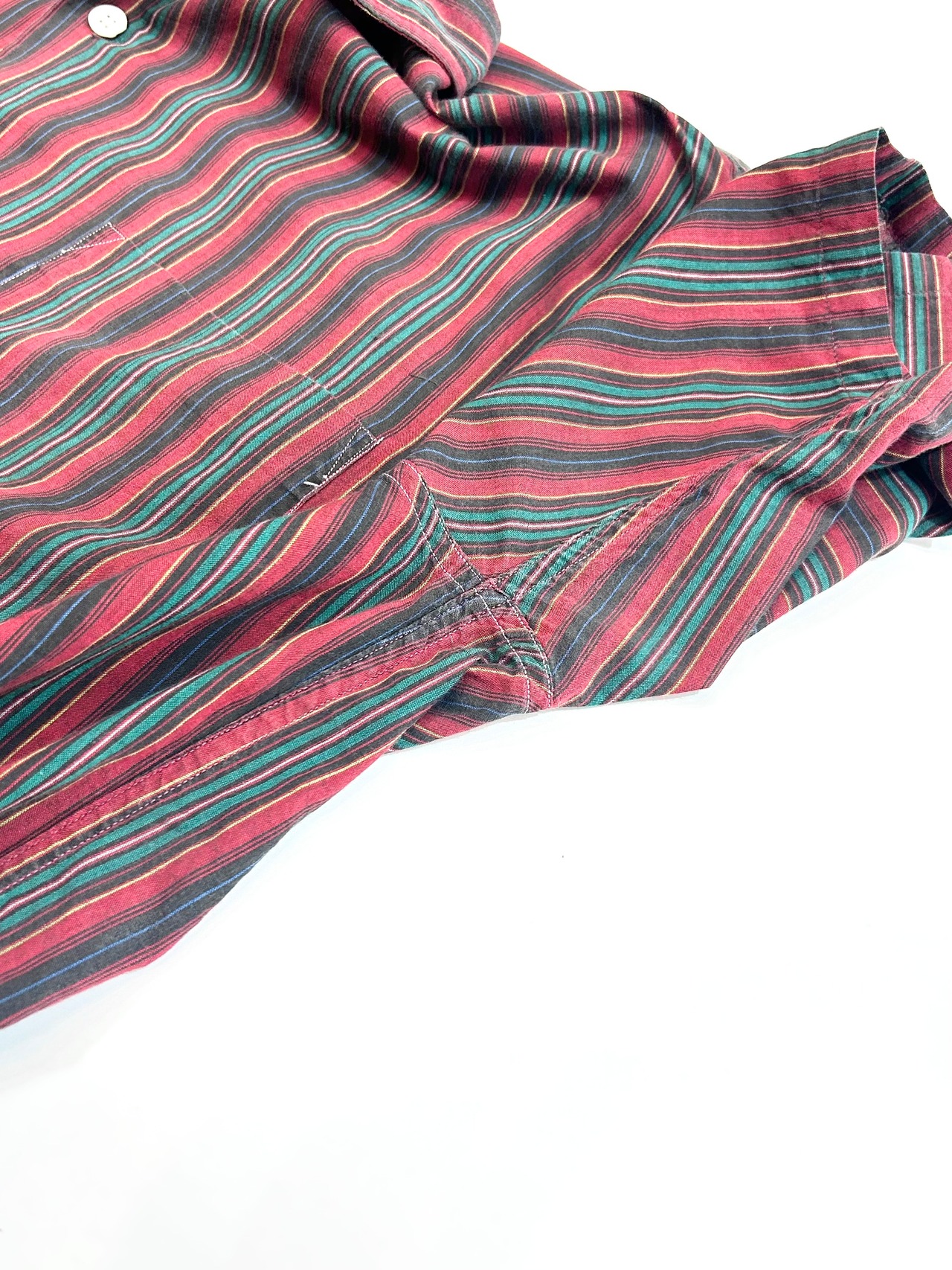 60s Hudson "DOUBLE NAME" S/S OPEN COLLAR SHIRT Size XL