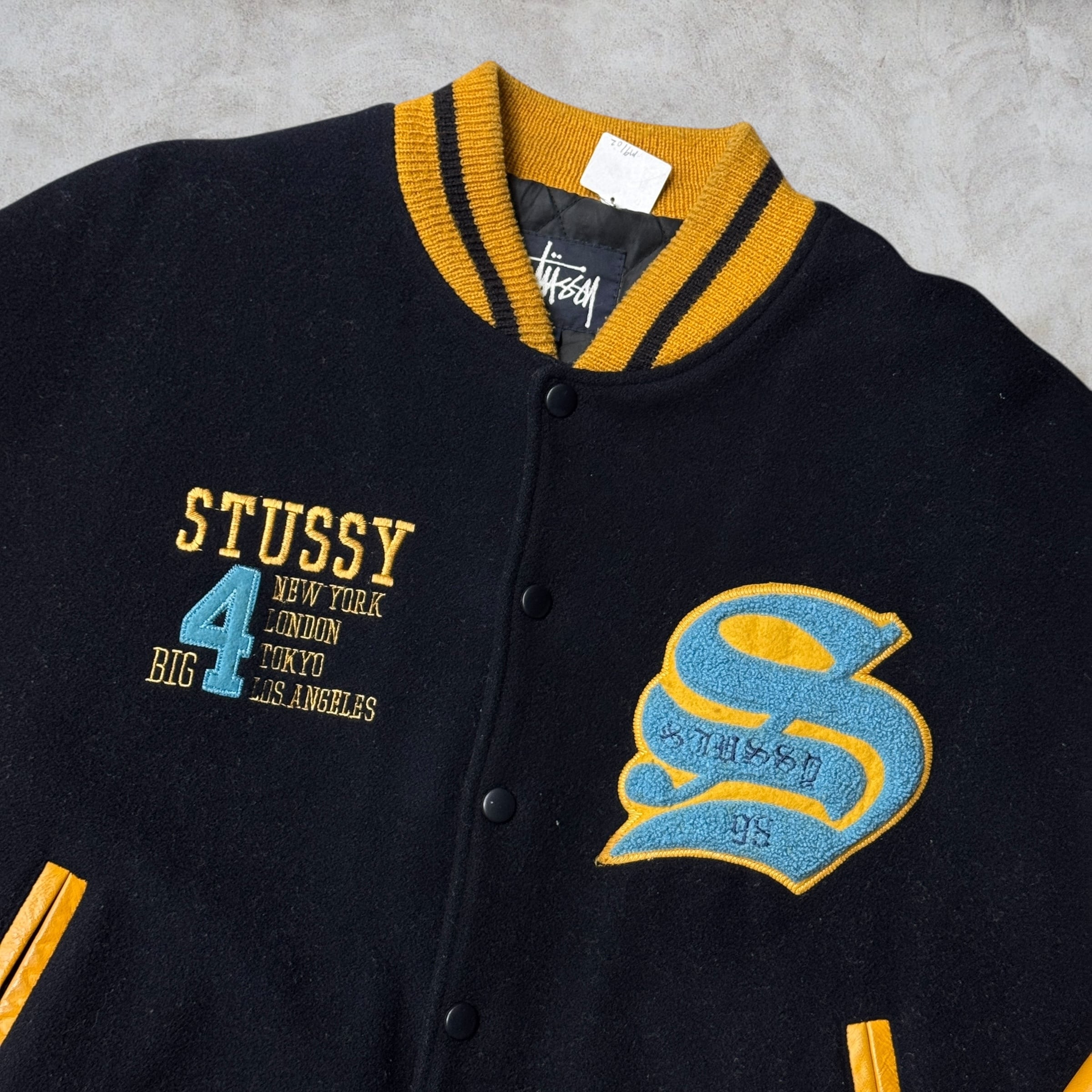 Special!!】90's old stussy Varsity Jacket “BIG 4” “スタジャン
