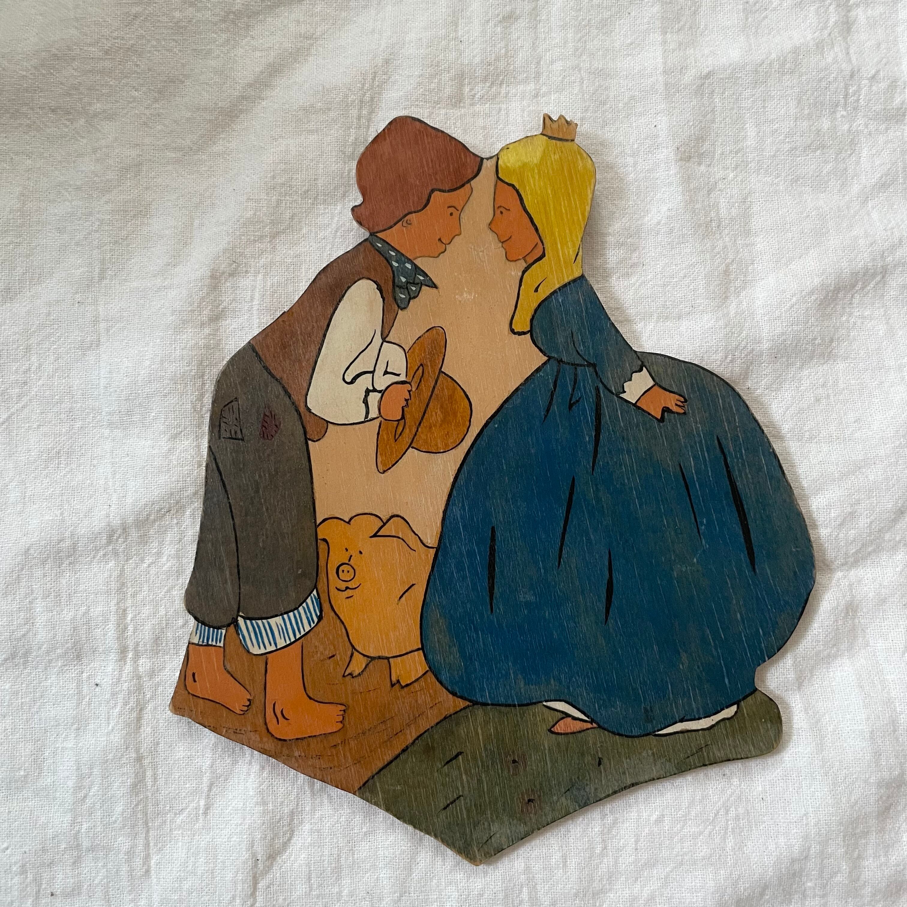 2人と1匹の壁飾り