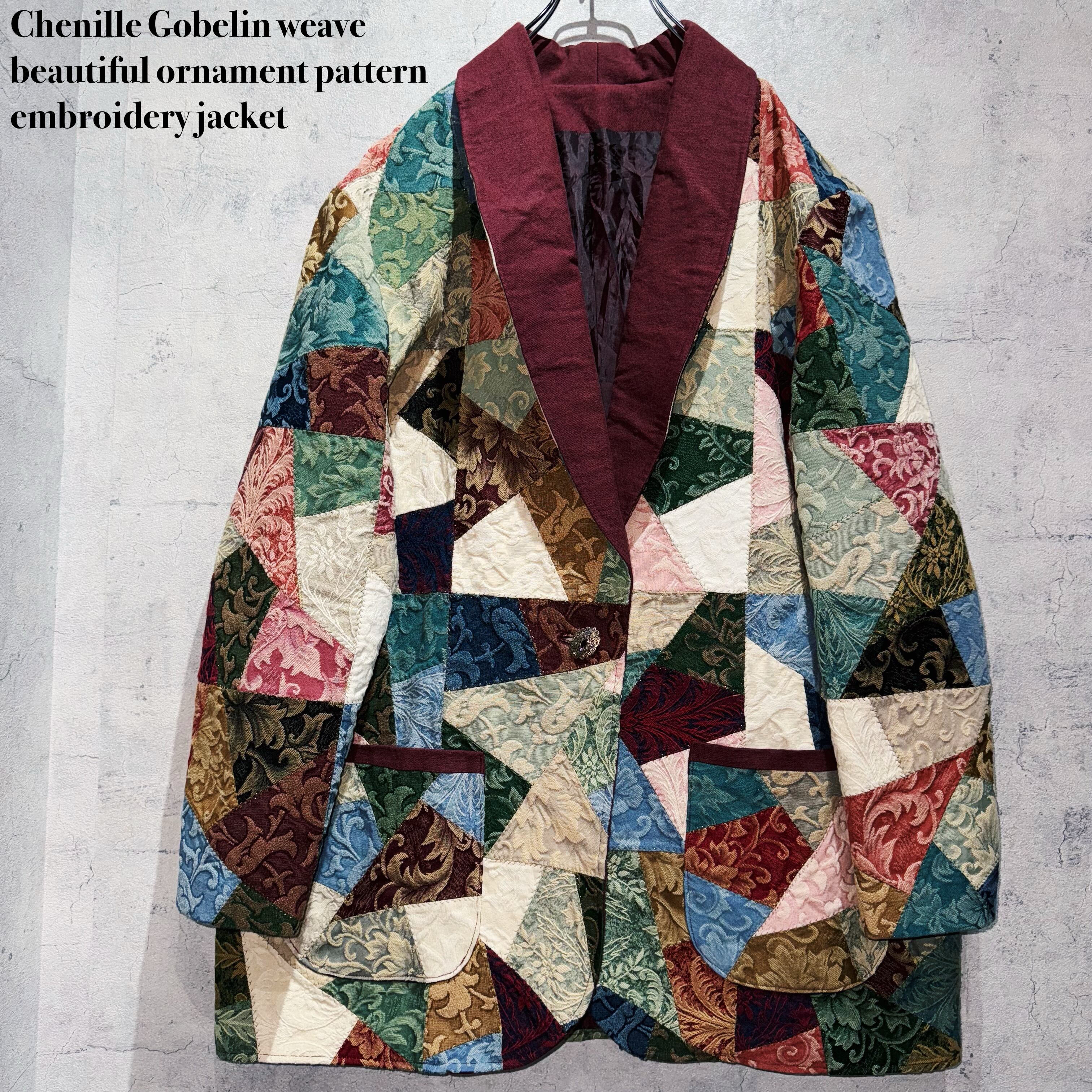 Chenille Gobelin weave beautiful ornament pattern embroidery jacket