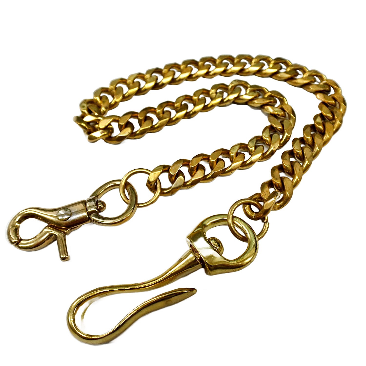 ショートタイプ アメカジ アメリカ USA ビンテージ 真鍮 ブラス フック ウォレットチェーン パーツ バイカー ; USWC-002S