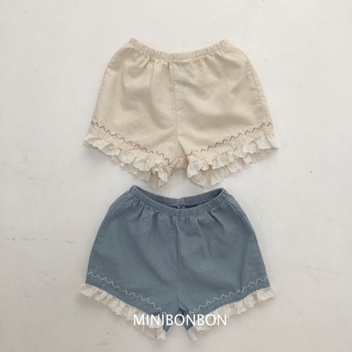 【予約】mini bonbon 裾レースショートパンツ