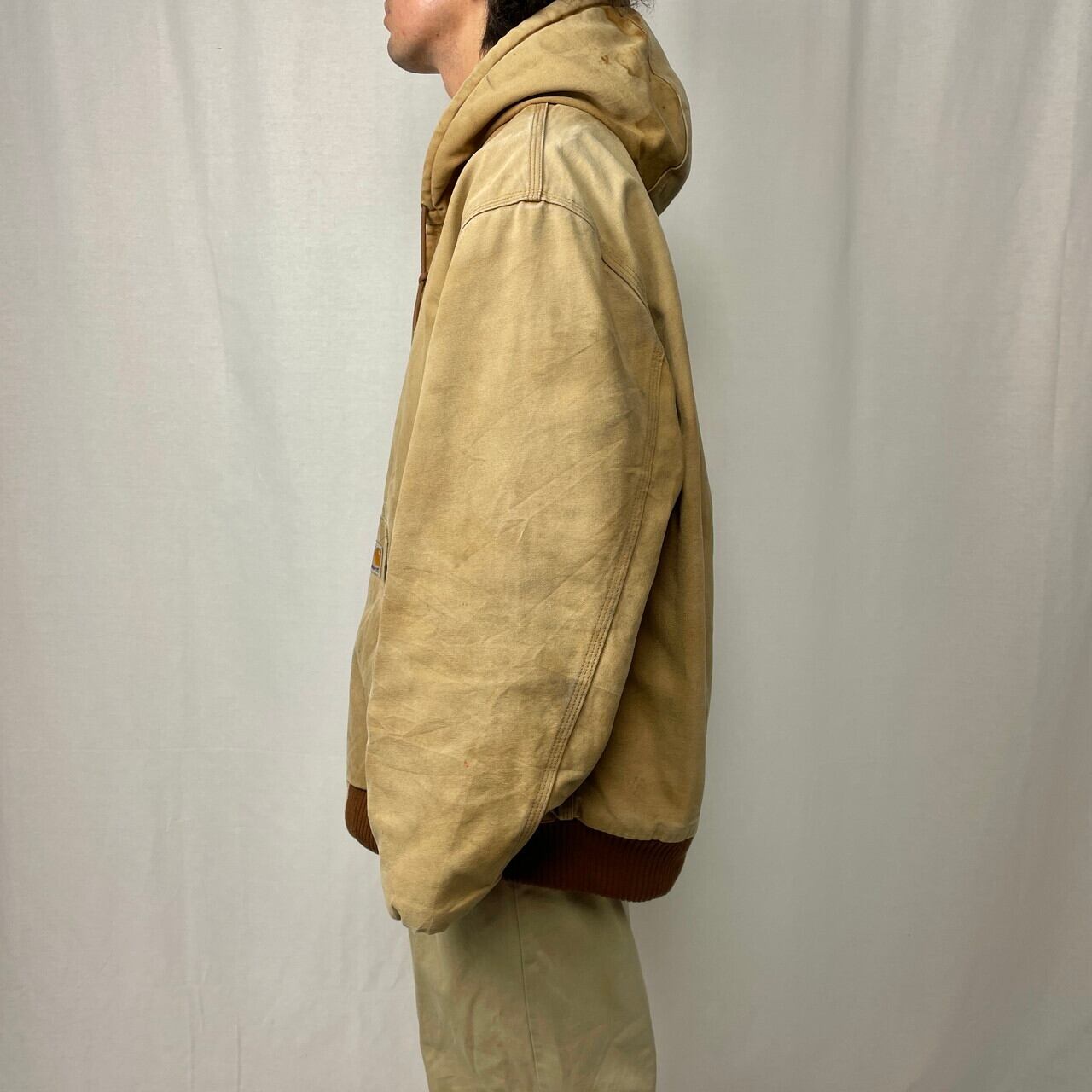 Carhartt ベージュ フード付きジャンパー XL 雰囲気抜群！Carhartt ベージュ フード付きジャケット Carhartt フード