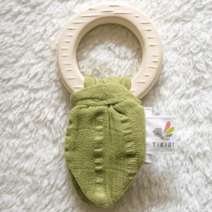 Organic Comforters with Rubber Teether (with Muslin) Olive_97011