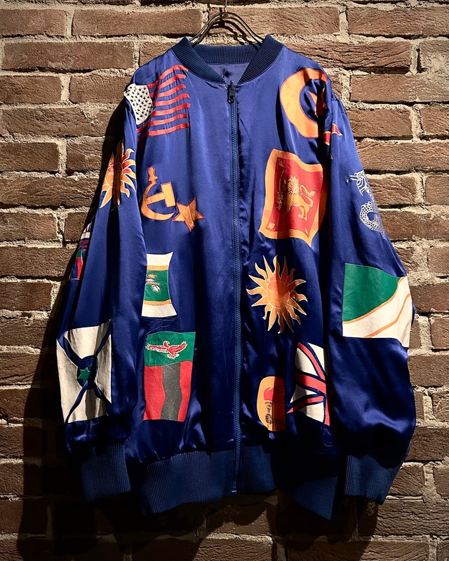 【Caka act3】80's “Reversible” Vintage Loose Silk Blouson Jacket