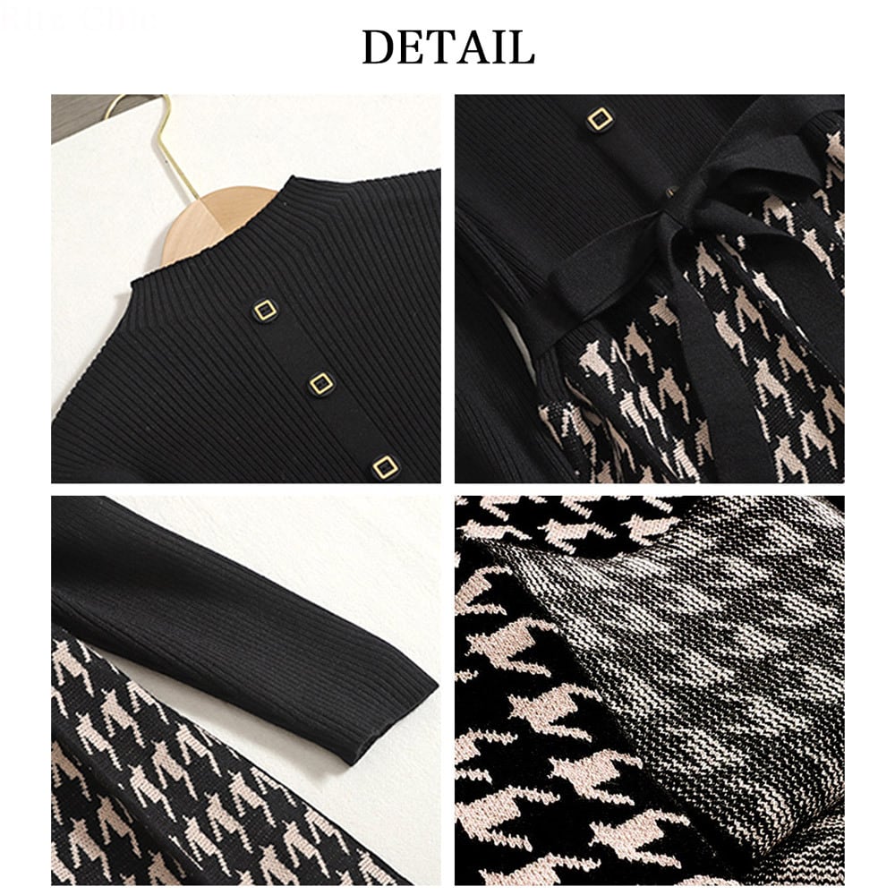 専用EIMYGOLF 千鳥 ハイネック 長袖 ミニワンピース EIMYGOLF 千鳥 ハイネック 長袖 ミニワンピース 千鳥格子柄