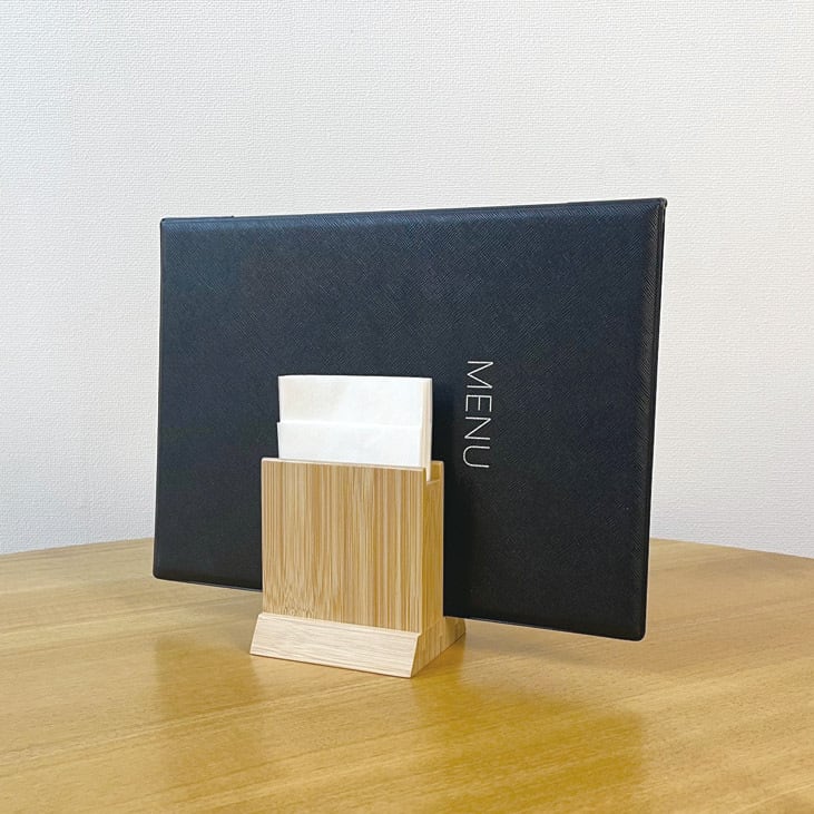 閉店セール!ナチュラル木目メニューブック&ナプキンスタンド 【SHlMBI】5個 閉店セール!ナチュラル木目メニューブック&ナプキンスタンド