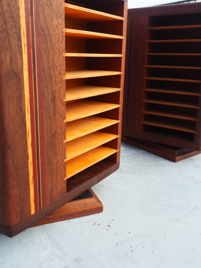Solid wood rotating cassette tape rack(40pieces)