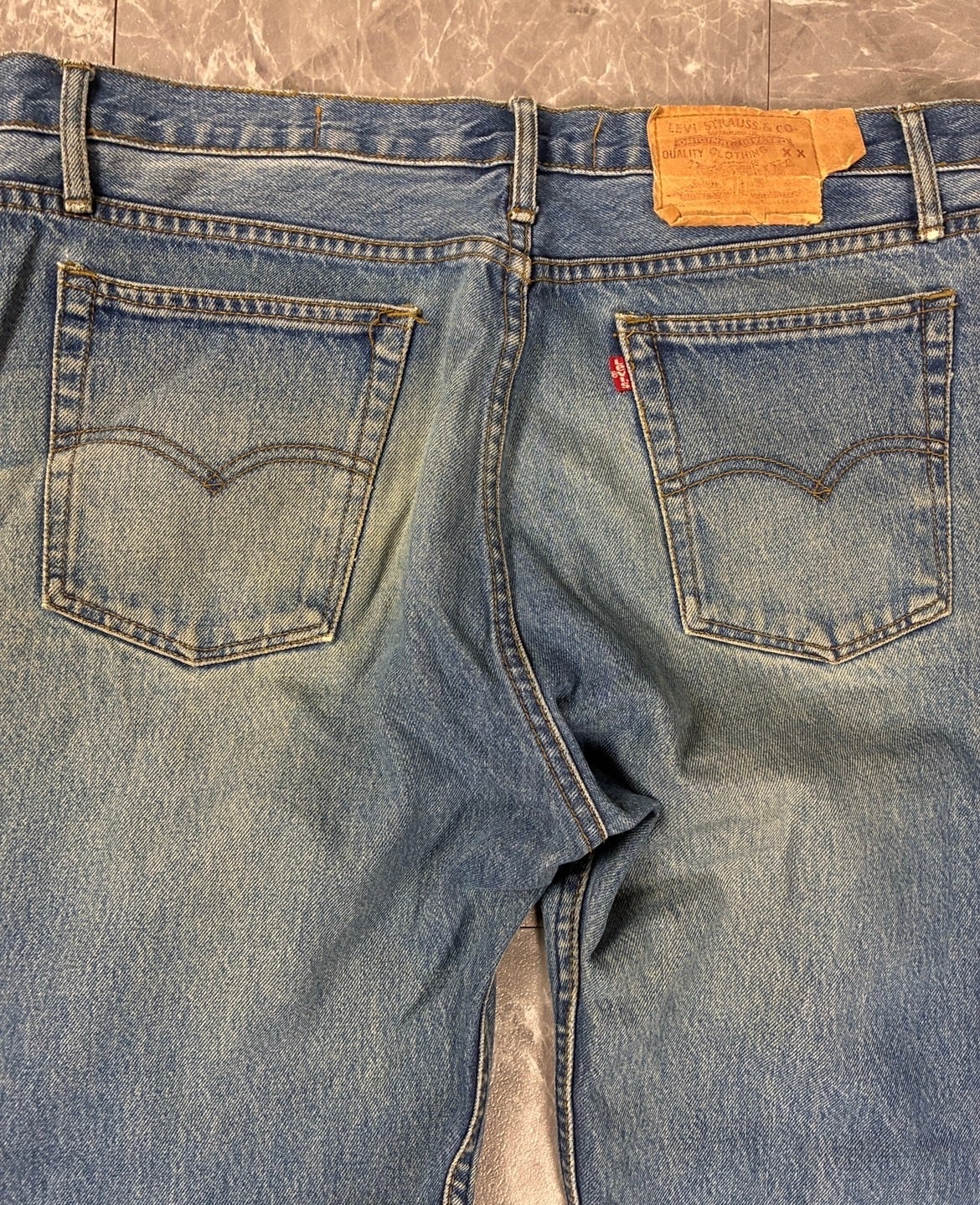 Levi's 501 USA製 ボタン裏552 ライトブルー ダメージ ストレート