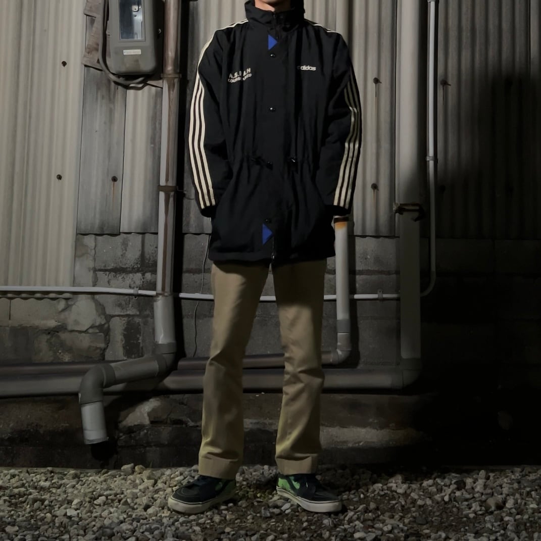 90s “adidas” black bench coat 90年代 アディダス ベンチコート ...