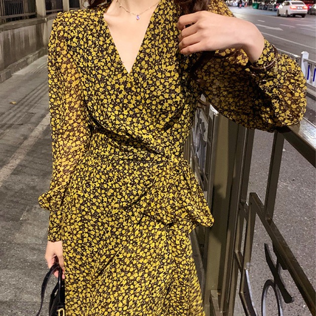 小花柄ラップワンピース　21554