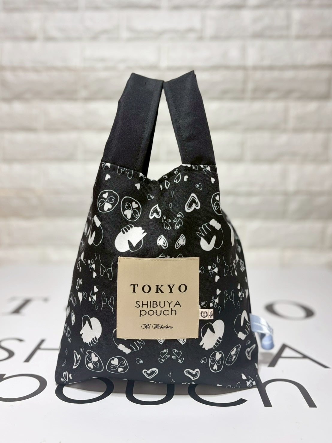 M SIZE】シンクロハート3✖️3（ブラック） | TOKYO SHIBUYA pouch～Be