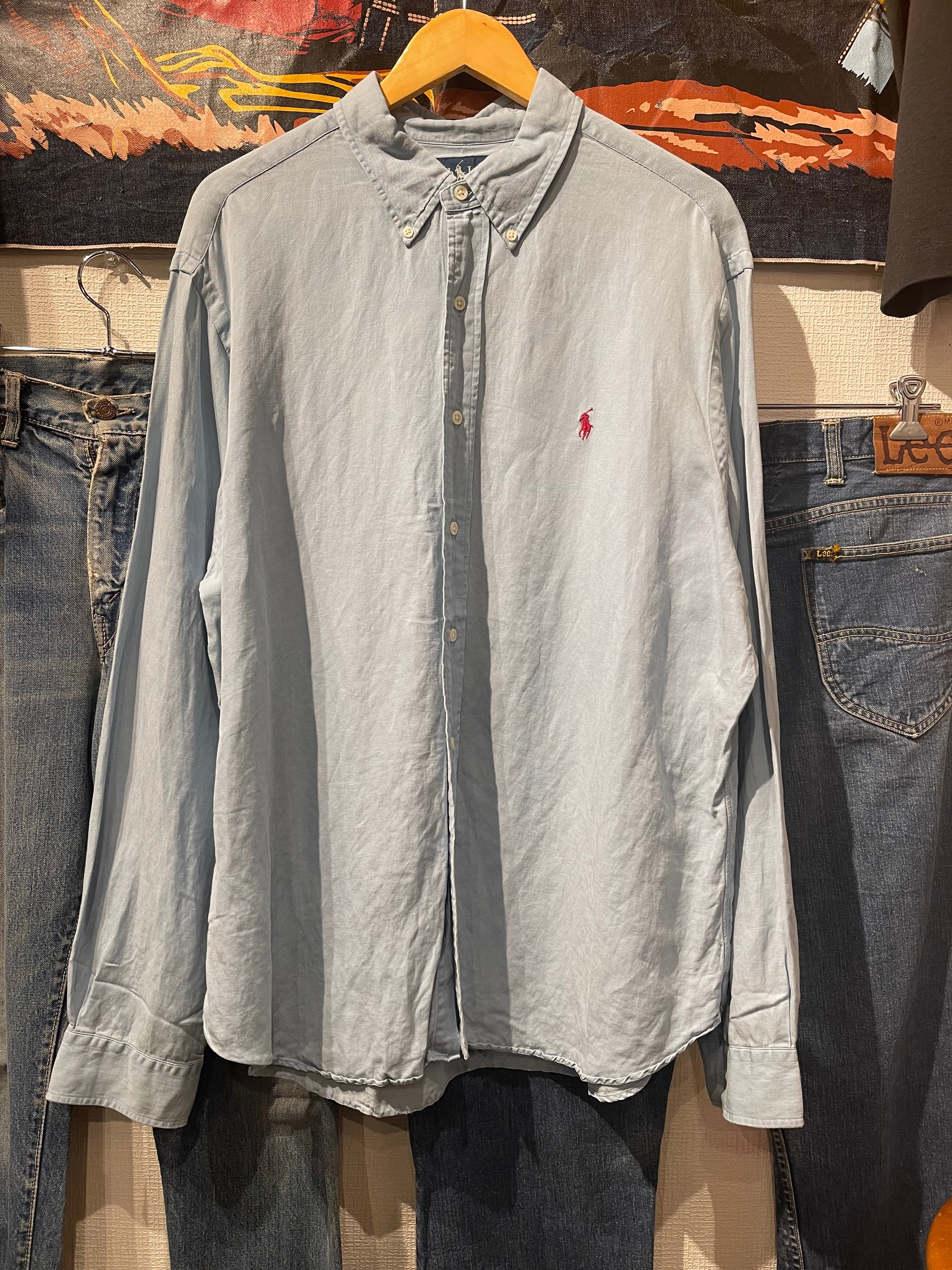 Ralph Lauren / Silk39% Linen61% Shirt 】ラルフローレン シルク