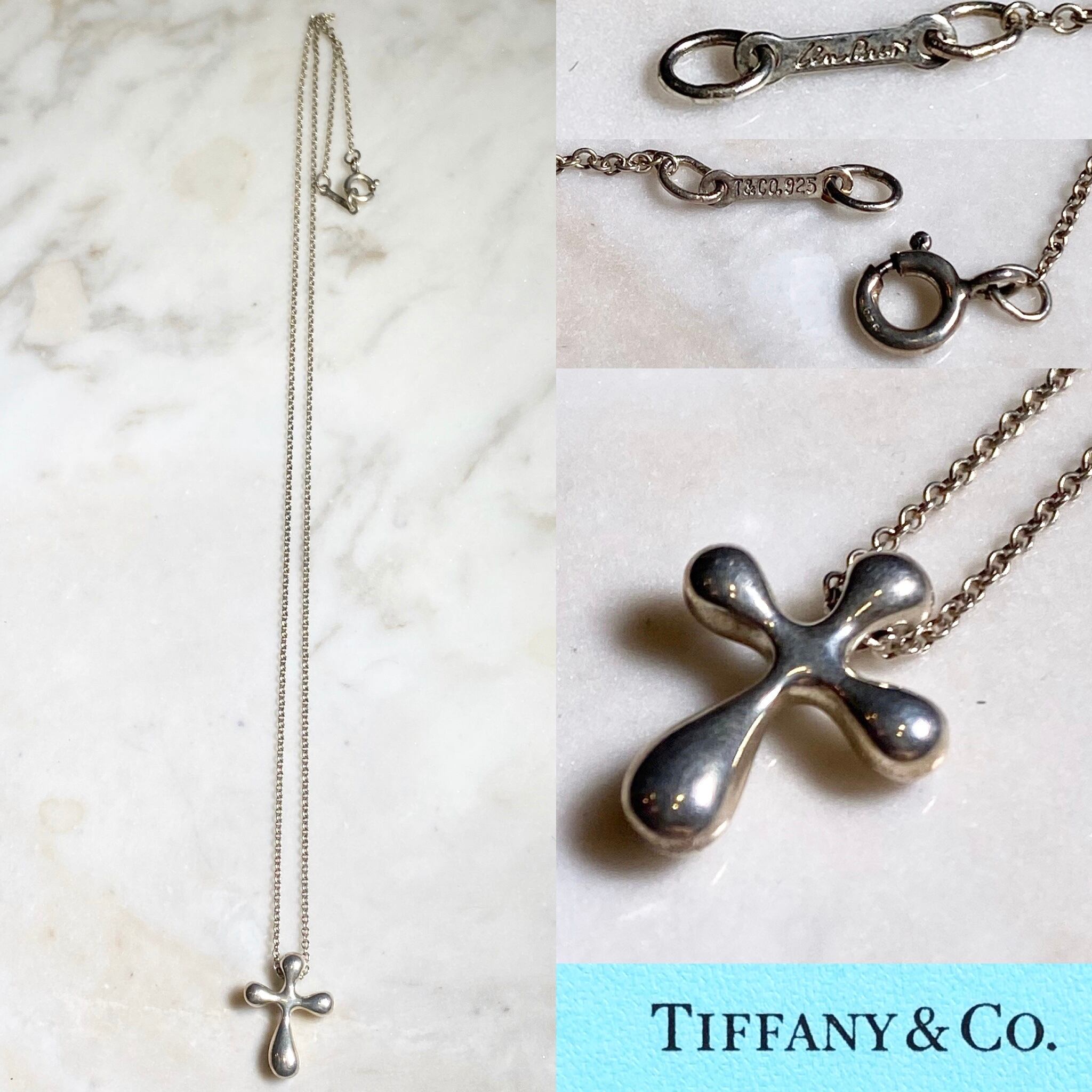 TIFFANY silver cross pendant necklace designed by elsa peretti | NOIR ONLINE