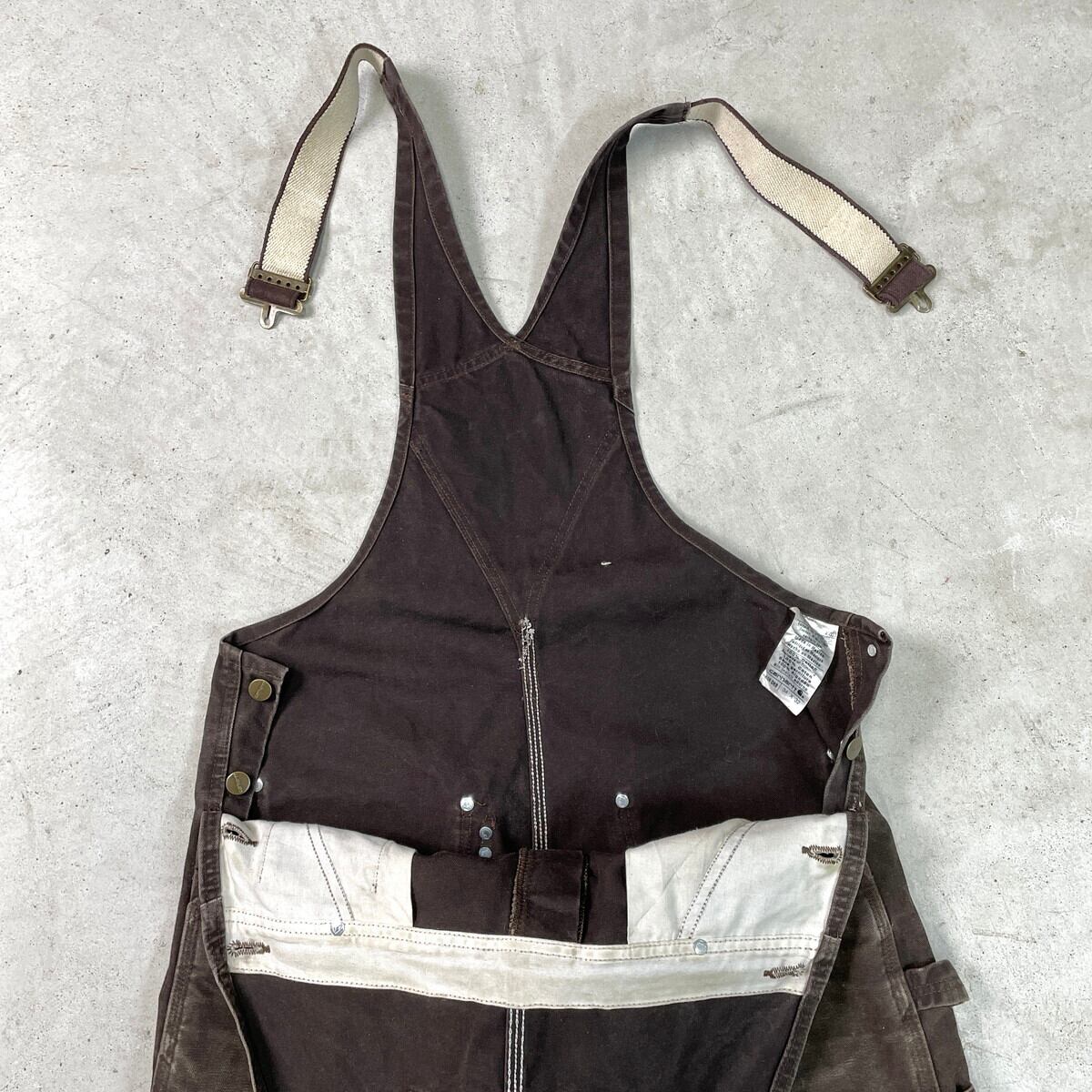 Carhartt FR ダックオーバーオール ダブルニー 裏地付き 46x28 Carhartt カーハート ダック地 ダブルニー オーバーオール メンズW35