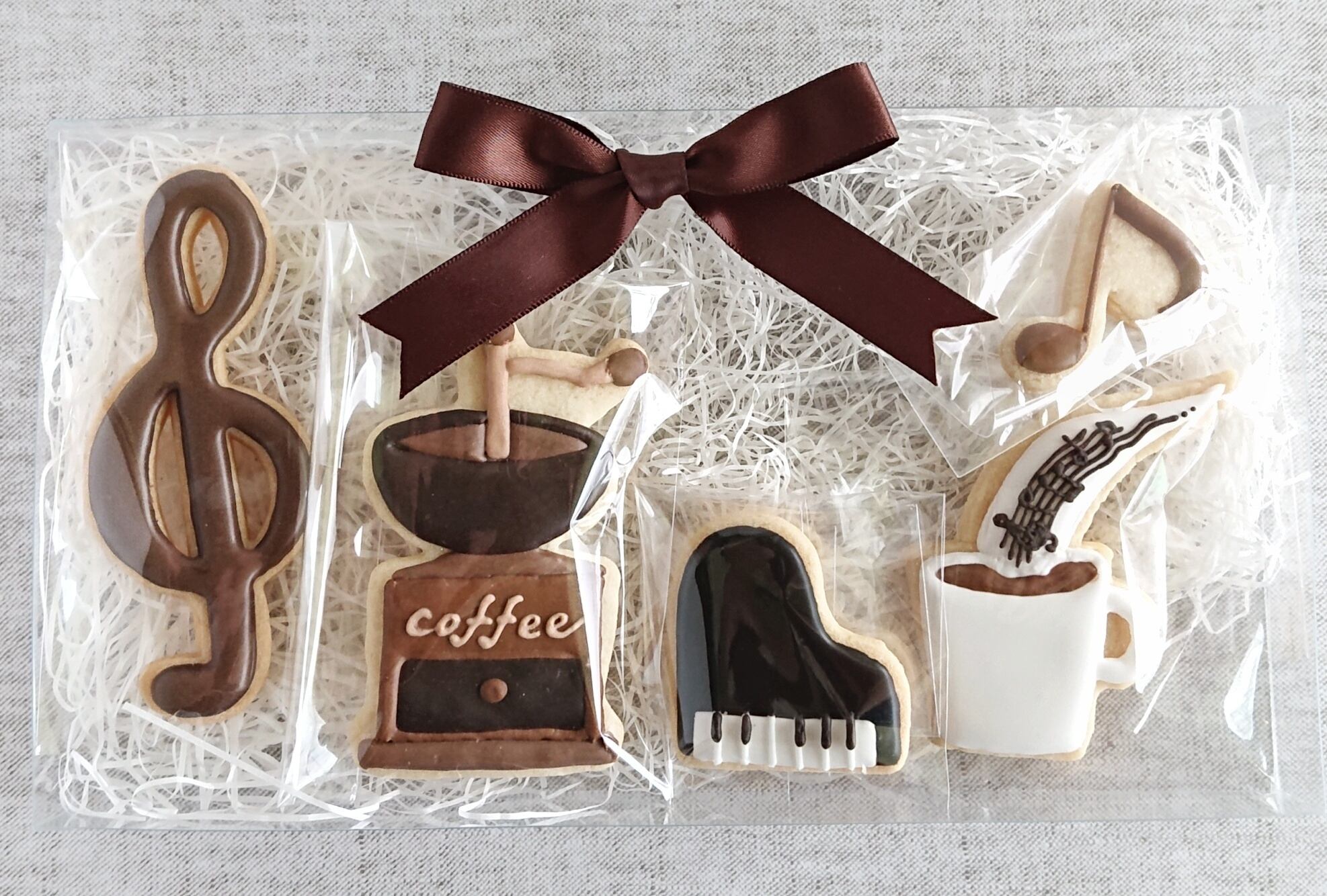 珈琲 音楽クッキーギフトセット アイシングクッキー こひつじアトリエ 珈琲 音楽クッキーギフトセット アイシングクッキー こひつじアトリエ